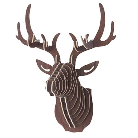 3D Tre DIY Dyr Hjortehode Puslespill Modell Hjemmekontor Veggoppheng Oppbevaringsholdere Hyller Hjemmeinnredning Håndverk