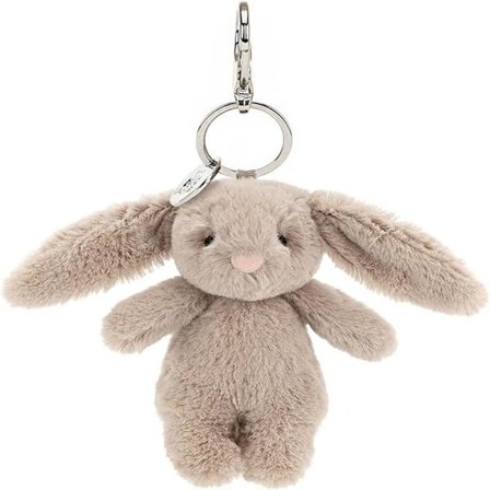 Jellycat Bashful Beige Kanin Taskevedhæng, 9 cm - Kanin & Kanin Plys Nøglering - God Gaveidé