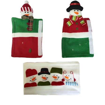 3 stk. søde julemand køkkenapparat håndtag dækker jule flash klistermærke køleskab håndtag dækker sæt til julepynt