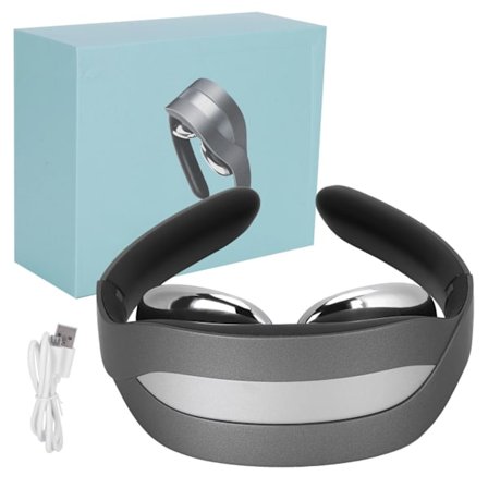 Foldbar Elektrisk Nakkemassager med Varme til Lindring af Nakkesmerter Sundhedspleje Grå