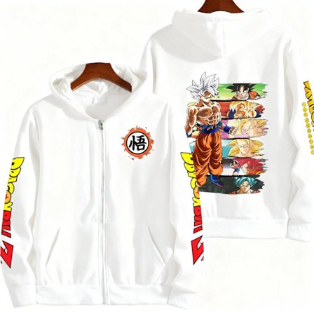 Unisex Oversized Dragon Ball Goku Anime Vetoketjullinen Huppari Miehet Naiset Rento Katumuoti Collegepaita Takki Uusi Syysmuoti Y2k Topit