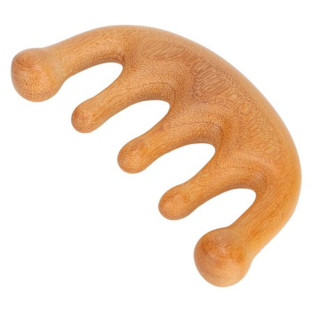 Naturlig tre bredtannet hodebunnsmassasjekam for hode, nakke, skuldre, hender og armer