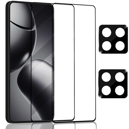 2-Pack XIAOMI REDMI 14T PRO Näytönsuoja & 2-Pack linssinsuoja - Karkaistu Lasi 9H - Super laatu 3D