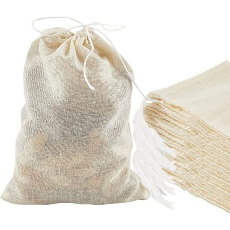 3 stk gjenbrukbare teposer, krydderposer for urter, te, kaffe, matlaging, brygging, siling, osteklede, beinbuljong, bryggeposer, suppe, saus, buljong,