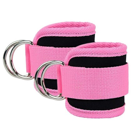 Kabelankelstropper for kabelmaskiner, benøvelser, doble D-ring ankelmansjetter for treningsøkter, rumpe, benstyrke (Fww)