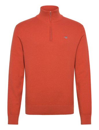 Textured Cotton Half Zip Orange GANT