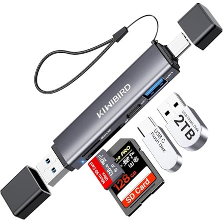 2025 Senaste Modell SD-Kortläsare USB 3.0, Micro SD-Kortläsare USB C, SD till USB Adapter Flera Portar SDHC SDXC, Kompatibel med