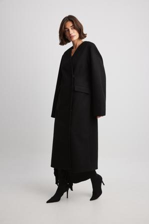 NA-KD Manteau à manches arrondies - Manteaux - Noir - EU 34