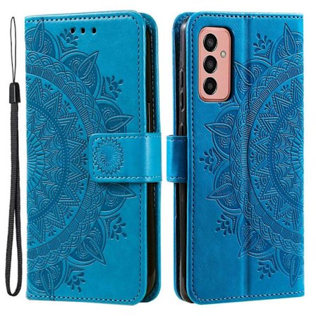 SKALO Samsung A14 4G/5G Mandala lompakkokotelo - Sininen