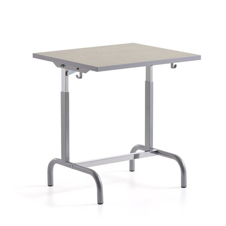 School desk 182, silver, grey linoleum