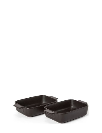 Satake Dish Small 2 Pcs Set - Black - 20.9X11.8X8.1CM