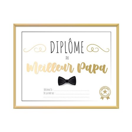 BÄSTA PAPPA DIPLOMA RAM 20,5X25,5CM Vit