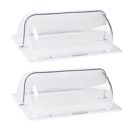 Fullstor Chafing Dish Lås, 2-pakning, Klar Plast Rulltopp Display Lås for Bakeri og Desserter, Rektangulær[JUN]