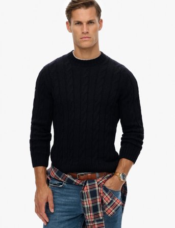 Superdry Jacob Cable Jumper - Navy - XXXL