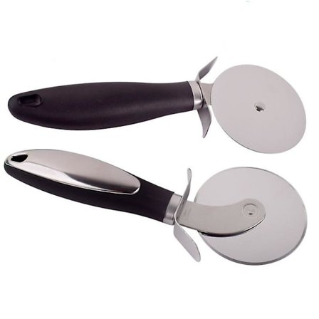 Pizza Skærer Hjul - Premium Køkken Pizza Skærer - Super Skarp Og Let At Rengøre Pizza Slicer, Pizza Hjul, Cortador De Pizza, Sort 2 stk