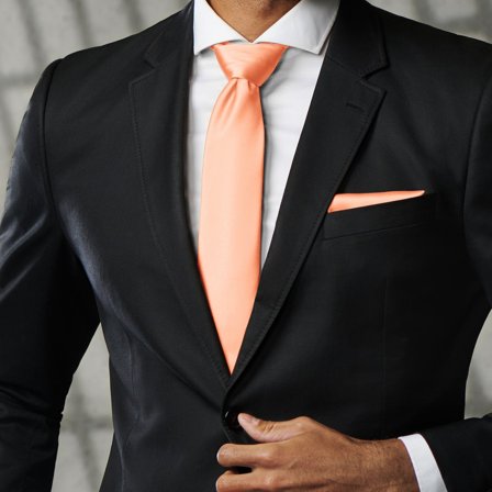 Salmon Pink 8cm Basic Tie for Men - Solid color neckties