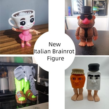 Sjove Lirili Larila Model Ornamenter Italiensk Brainrot Miniaturer Statue Anime Figur Banan Abe Samlerobjekter Gaver Home Decoration