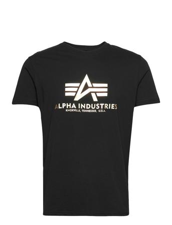 Basic T-Shirt Foil Print T-shirts Short-sleeved Musta Alpha Industries