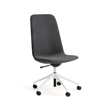 Stol LANGLEY, mellem ryg, hjulunderstel, hvid/antracit