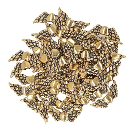 50 stk. Engel Vinge Spacer Perler med Hjerte Ensartet Størrelse Smukke Zinklegeringsperler til Armbånd DIY Smykker