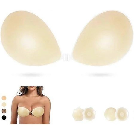 Selvklebende stroppeløs BH, usynlig push-up BH med lim