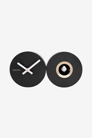 Karlsson - Veggklokke Duo Cuckoo - Svart - Veggklokker & bordklokker - Fra Homeroom