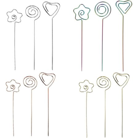 12 st metalliska cocktailpinnar Återanvändbar självhäftande lapphållare Rostfritt stål aptitretarepinne Rostfritt stål cocktailpinne Rostfritt stål 