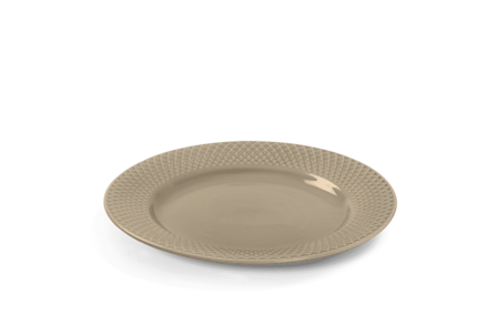 Lyngby Rhombe-Earth Lunsjtallerken Ø23 clay