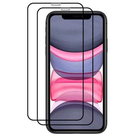 [2-PACK] Härdat Glas Skärmskydd iPhone 12 Mini - Svart Black