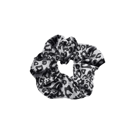Complement Scrunchie Djurprint I Sammetsimitation Accessoarer & tillbehör Dam Svart