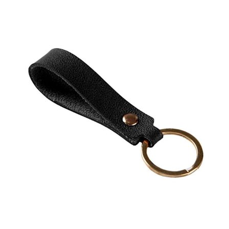 Nøglering - Læderrem i flere farver