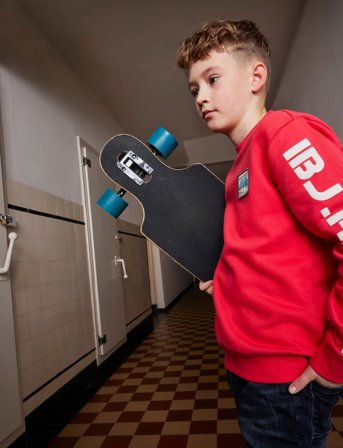 Indian Blue Jeans Sweater Print Sleeve - Red - 128