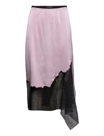 Lace Skirt.str Silk Knälång Kjol Multi/mönstrad Helmut Lang