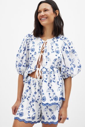 NA-KD Vida shorts med mellanhög midja - Sommarset - Flerfärgad - EU 38