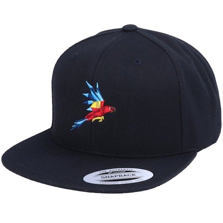Iconic - Schwarz snapback Cap - Flying Paper Parrot Black Snapback @ Hatstore