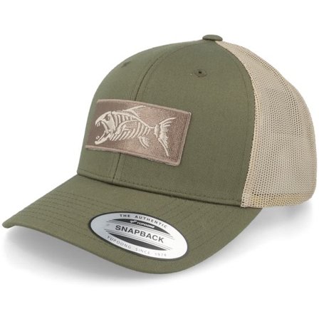 Skillfish - Grön trucker Keps - Bone Fish Patch Olive/Khaki Trucker @ Hatstore