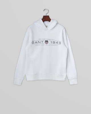 GANT - Shield graphic hoodie til dame white