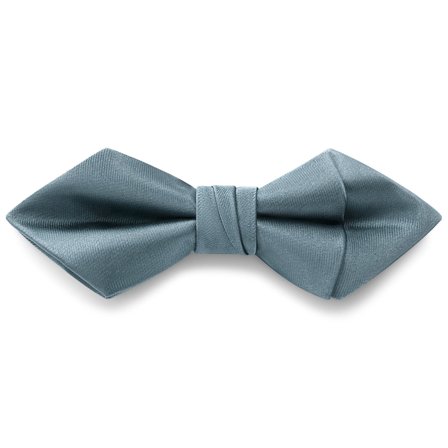 Smoke Grey Pre-Tied Satin Diamond Tip Bow Tie for Men - Pre-tied bow ties