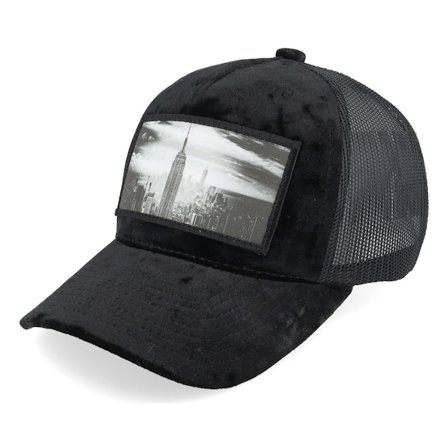 Calza Pennello - Zwart trucker Cap - Kids New York Skyscraper Velvet Black Trucker @ Hatstore