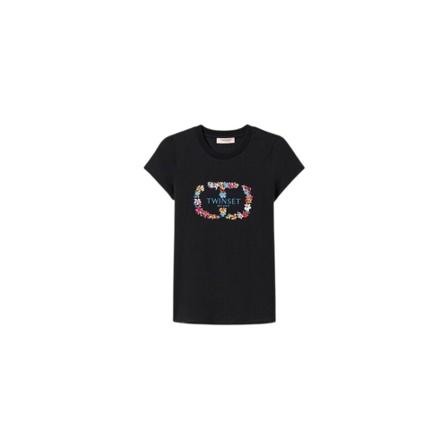Twinset, T-Shirts Zwart, Dames, Maat:L