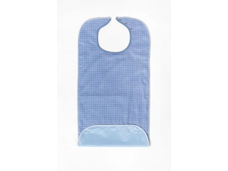 Haklapp med spillficka 45x90cm blå - Lyreco - Skyddsutrustning - Engångskläder - Haklappar