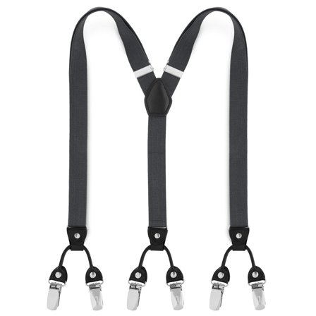 Wąskie ciemnoszare szelki dla mężczyzn - Szelki na klipsy