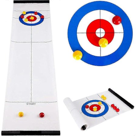 Bordcurling Spill, Familie Spill Moro Bord Mini Curling Spillsett Med Ruller, Shuffleboard Puck for Barn Og Voksne