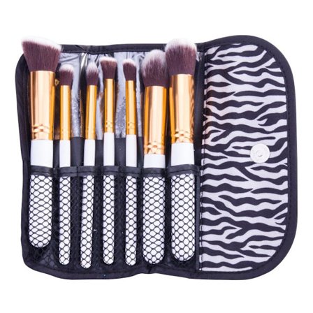 Etui til make-up børster med zebra mønster