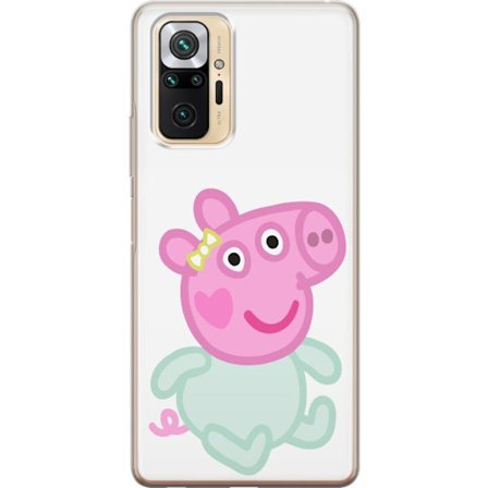 Kompatibel Mobilcover til Xiaomi Redmi Note 10 Pro Peppa Pig babyfigur i pastelfarver, sød tegnet børneillustration med blød minimalistisk stil