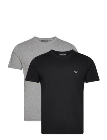 2Pack Crew Neck T-Shirts T-shirts Short-sleeved Svart Emporio Armani