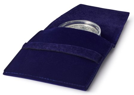 Premium møntlomme til 1 mønt op til 50 mm - Blå - Leuchtturm