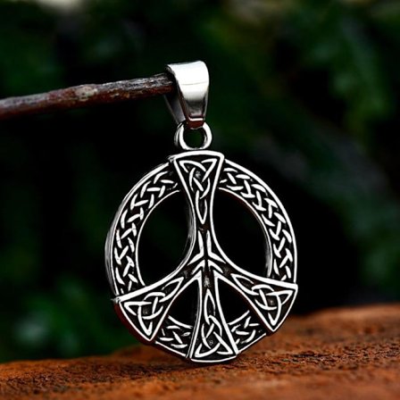 Pendant - Peace badge with Celtic braids
