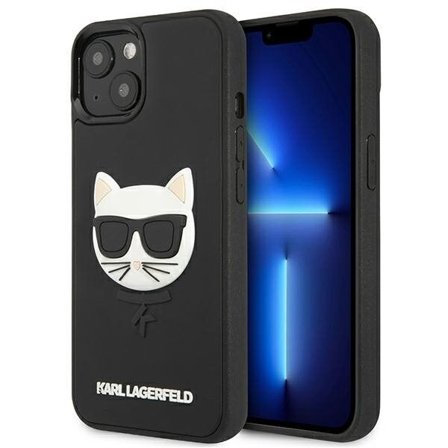 Karl Lagerfeld 3D Rubber Choupette Case til iPhone 13 mini - Sort