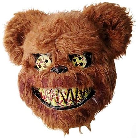Läskig Halloween-mask Björnhar Mask, Blodig Plyschhuvudmask